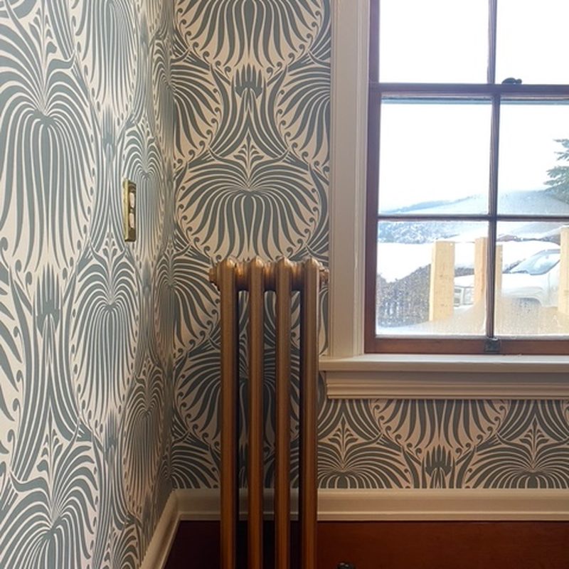 Penticton art nouveau floral wallpaper in a heritage home