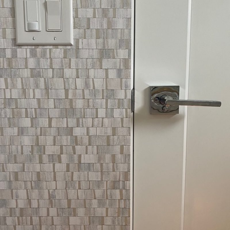 Summerland textured tile-pattern wallpaper installation