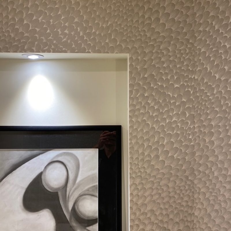 Coquitlam textured feather wallpaper installation art niche